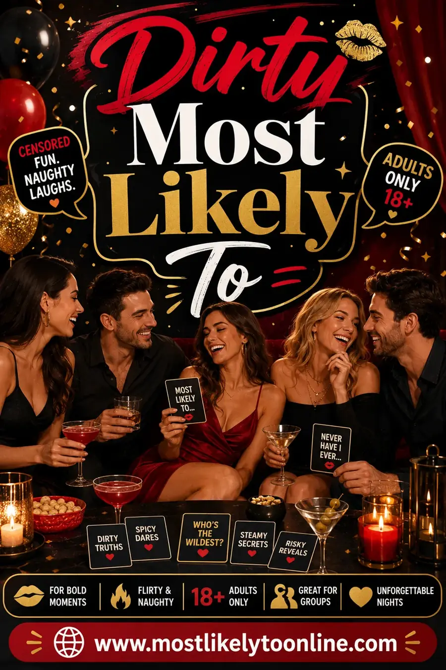 Dirty Most Likely To (18+): Spicy Questions for Adults