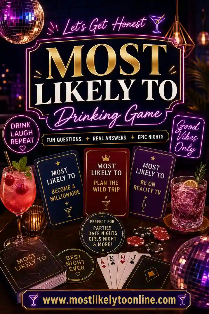 Most Likely To Drinking Game (18+): Rules & 50 Questions