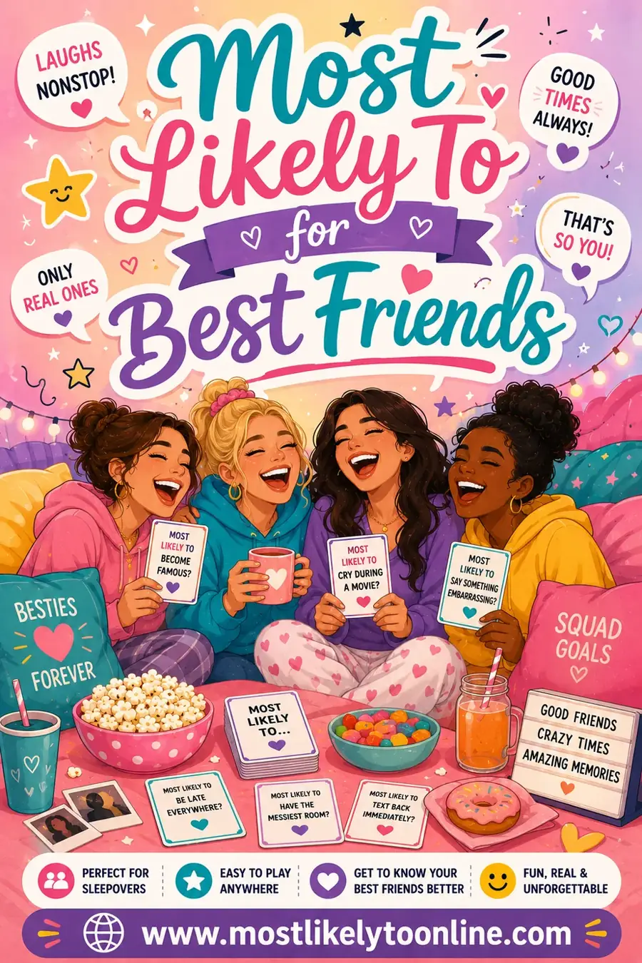 Most Likely To for Best Friends: 55+ Fun Questions