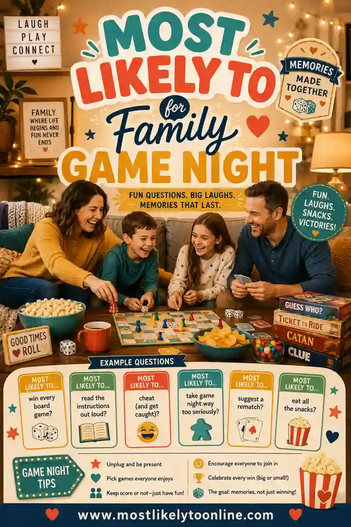 Most Likely To for Family Game Night: 50 Questions