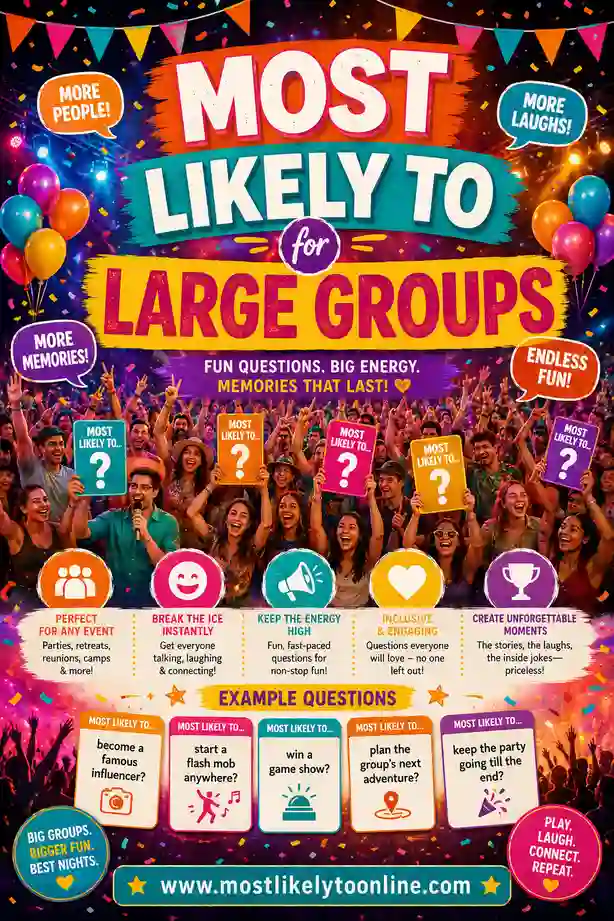 Most Likely To for Large Groups: How to Play + 50 Qs