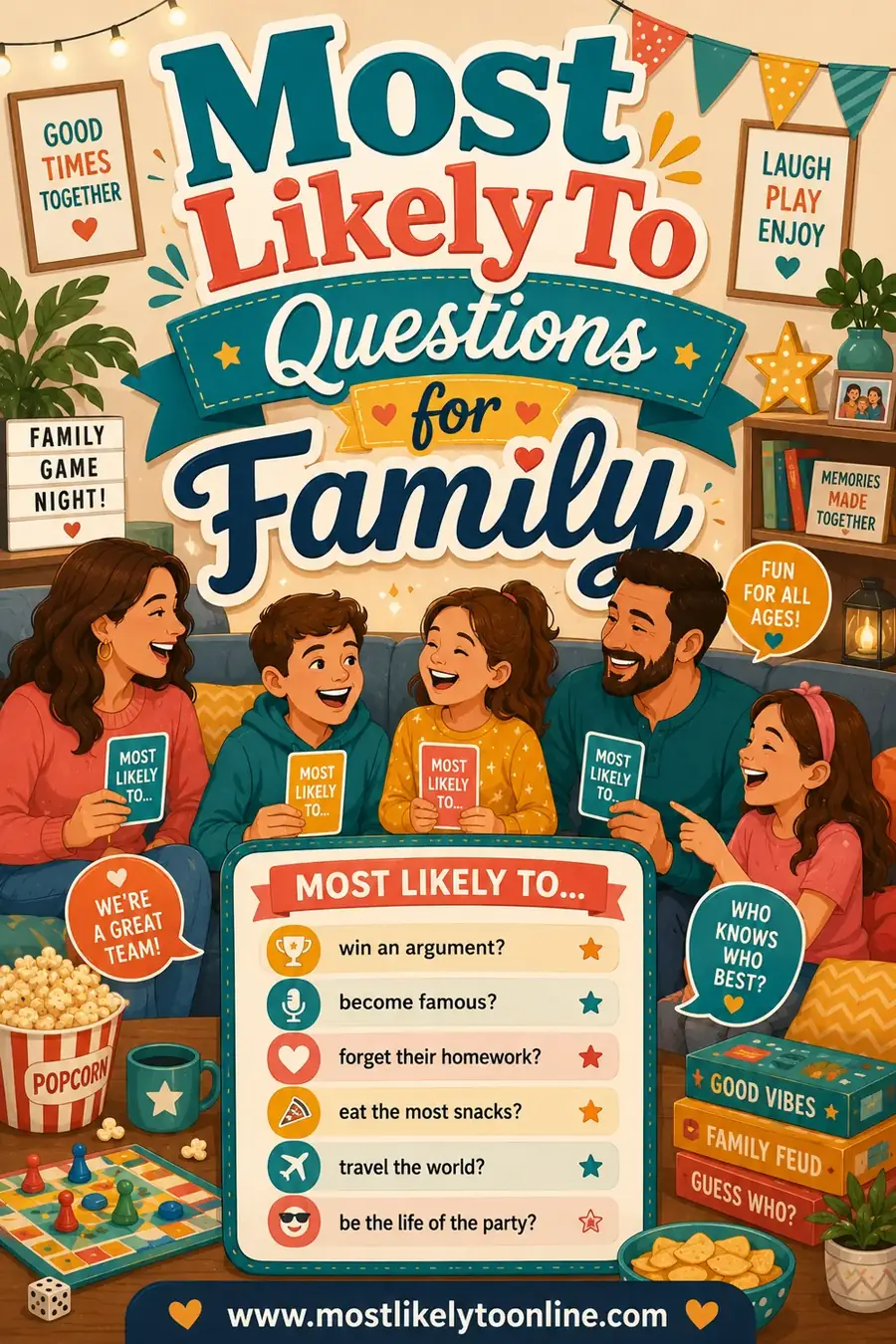Most Likely To Questions for Family (50+ All-Ages Prompts)