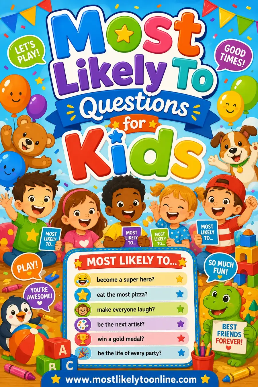 Most Likely To Questions for Kids (60+ Fun, Clean Prompts)